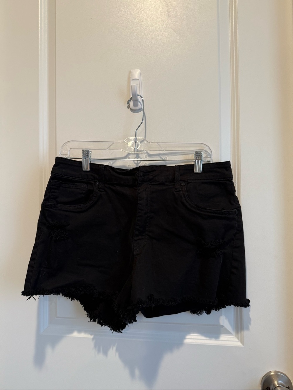 Kut from the Kloth Black Jane Distressed High-Rise Denim Shorts Size 10